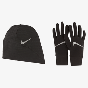 Набор:шапка, перчатки NIKE W ESSENTIAL HAT AND GLOVE SET BLACK/BLACK/SILVER M/L