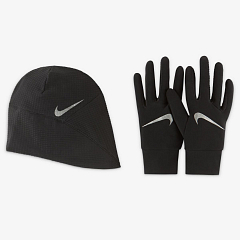 Набор:шапка, перчатки NIKE M ESSENTIAL HAT AND GLOVE SET BLACK/BLACK/SILVER S/M